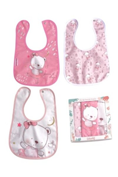 Pico Baby Swan Themed Microfiber 100% Cotton Liquid-Proof 3-Piece Baby Bib