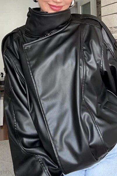 Jaglion PB Новий сезон Чорна шкіряна куртка в стилі