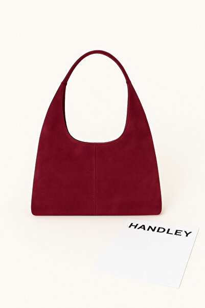 Handley Geantă de umăr pentru femei din piele intoarsa de lux – Design minima...