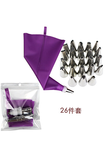 Choice3 26 قطعة، 8/14/50 قطعة، أكياس معجنات سيليكون بنفسجية، رؤوس تزيين الكيك...