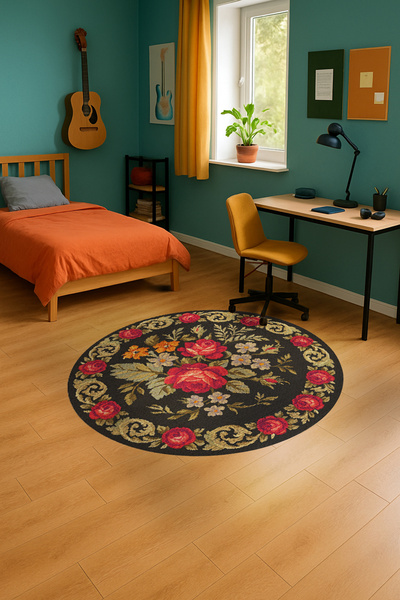 Rugs Modern Halı MOSSO Μοντέρνο Διακοσμητικό Χαλί με Μαύρο Θέμα, Σχέδια Τριαν...