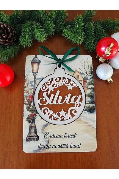 DLC Personalized globe with wooden greeting card