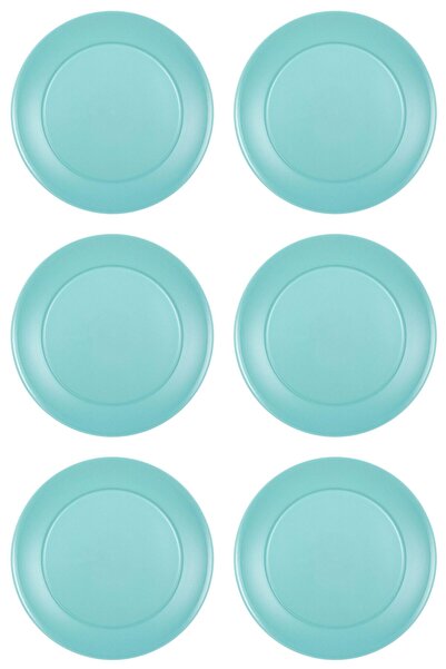 Vervo.ro pentru minți curioase Set of 6 Fruit Plates, Plastic, Green, 20 cm Diameter