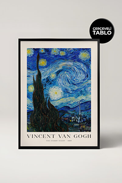 House Gorgeous Van Gogh The Starry Night Ünlü Ressamlar Çerçeveli Tablo