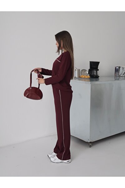 Paw Garage Women's Blake Modal Piping Detailed Top and Bottom Set