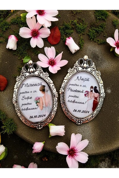 DLC Personalized bouquet brooch set bride and godmother