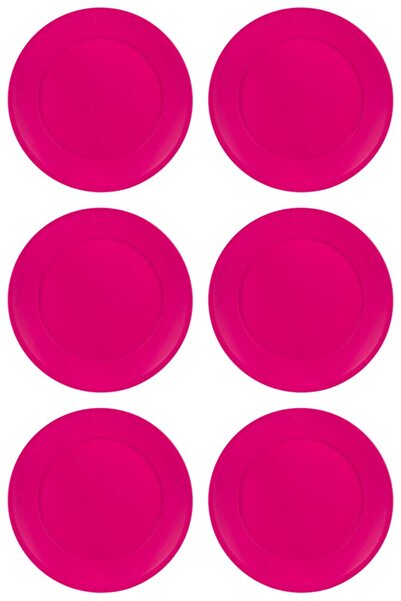 Vervo.ro pentru minți curioase Set of 6 plastic fruit plates, fuchsia, diameter 20 cm