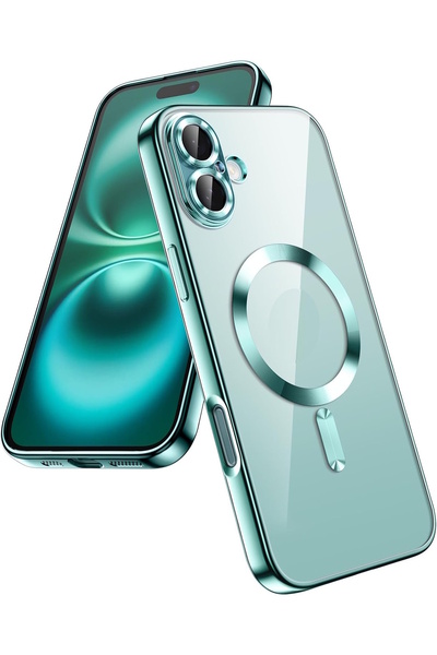 m.tk moveteck Apple iPhone 17 Kılıf Magsafe Wirelles Şarj Destekli Parlak Ren...