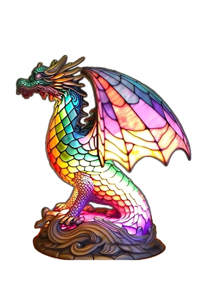THK ® Veioză de noapte pentru copii, 18 cm, Dragon, 3D, Alimentare USB, Anive...