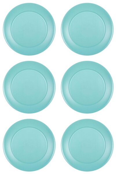 Vervo.ro pentru minți curioase Set of 6 Fruit Plates, Plastic, Green, 20 cm Diameter