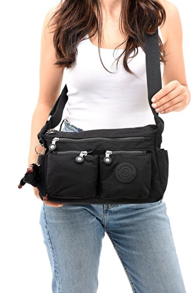 RKY SERENITY Sanmorris Waterproof Clinker Fabric Medium Size Multi-Compartment Adjustable Strap Women's Shoulder Bag