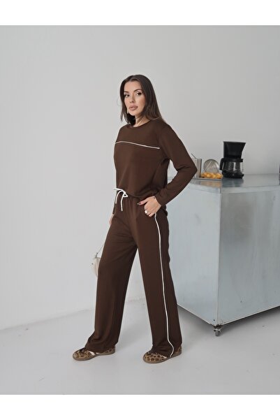 Paw Garage Women's Blake Modal Piping Detailed Top and Bottom Set