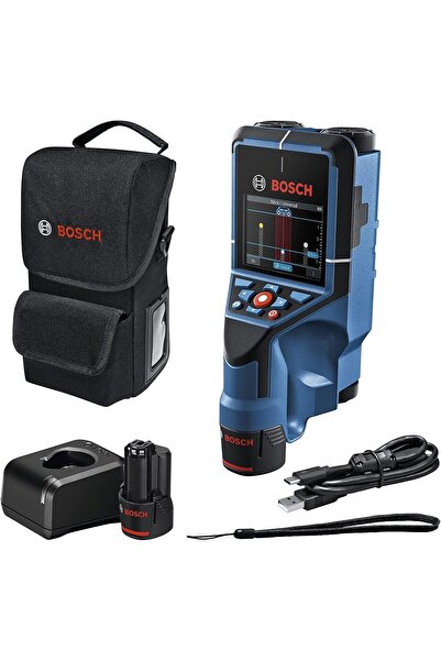 Bosch Professional ماسح الحائط D-tect 200 C (بطاريتان 12 فولت، تحديد موقع الأسلاك الموصلة للجهد، Me