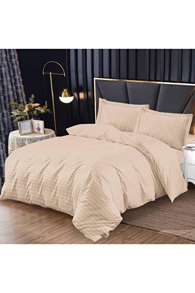 OEM Damask Bed Linen with Elastic 180x200 Bright V7 Light Beige (Finet)