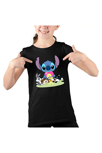 OEM Kids Girls T-Shirt Daffy Duck Stitch Bugs Bunny Tweety Old Cartoons