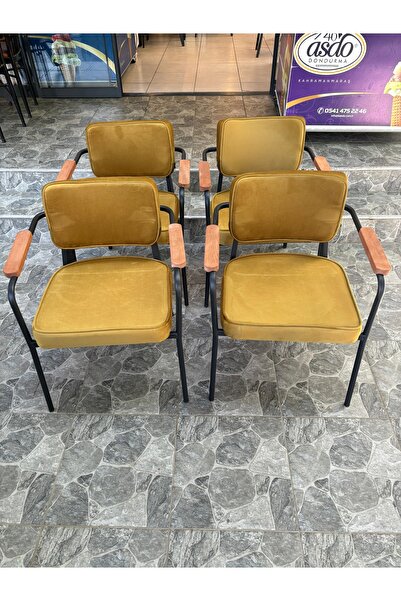 trendloom Ahşap Kollu Sandalye Cafe Sandalye 4 adet