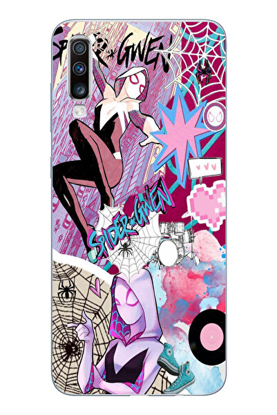 Elorakılıf Samsung Galaxy A70 Uyumlu Baskılı Yumuşak Silikon Şeffaf Telefon K...