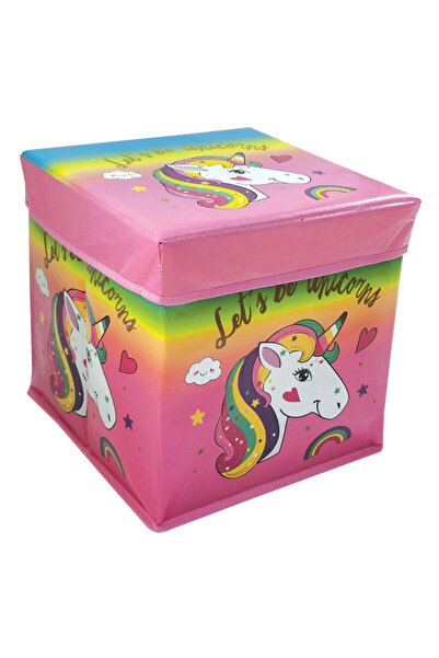 OEM Pink Unicorn Textile Storage Box 30x30x30cm