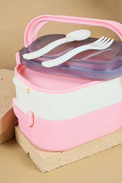 welcomein 2-Layer Leakproof Carry-On Covered Lunch Nutrition Storage Container - Microwave Safe