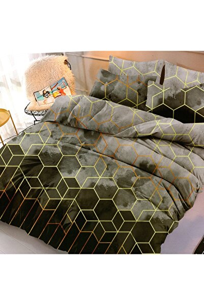 OEM Geometric Grey Bed Linen 6 Pieces (Fine)