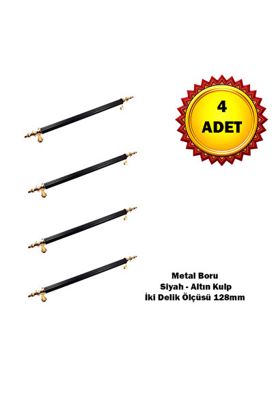 Ergün 4 Pcs Metal Furniture Cabinet Drawer Handle 128 mm Gold-Black