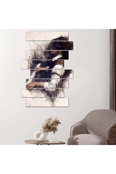 Generic لوحه جداريه رسمة فنية لرجل يعزف البيانو - ٢٤٥٦٢ - مقسمه ثمانية قطع