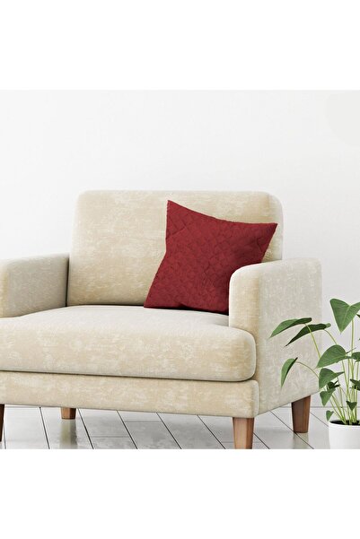 OEM Winter Decorative Pillow Cover Bordeaux Velvet with Diamond Pattern 45x43cm