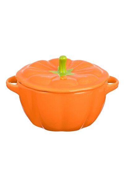OEM Pumpkin Bowl with Orange Ceramic Lid 450ml