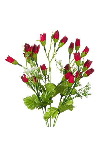 OEM Buchet Flori Artificiale cu Garoafe Rosii & Floricele Albe 35cm