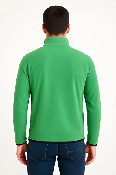 İndigo Park Men's Fleece and Sweater with Zipper Pocket Detail and Stand Collar