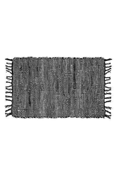 OEM Faux Leather Rug Grey Black 67x40cm