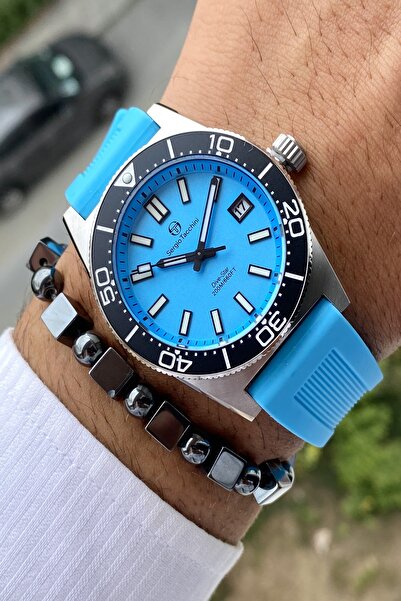 Sergio Tacchini Dive Star Mavi Kadran Mavi Silikon Kordon Erkek Kol Saati