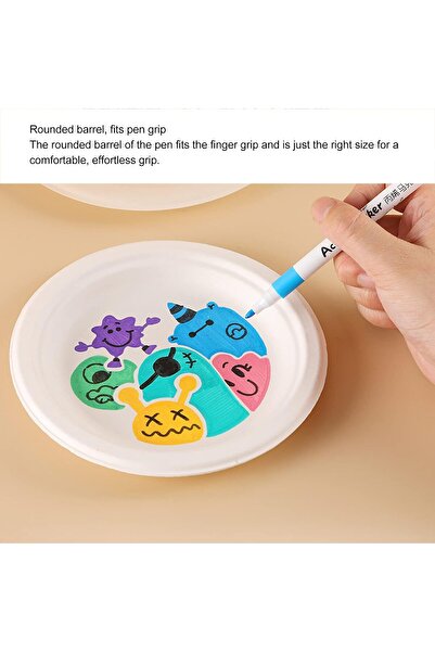 zola Set of 48 acrylic markers, extra fine tip 0.7 mm, universal, quick drying, storage box