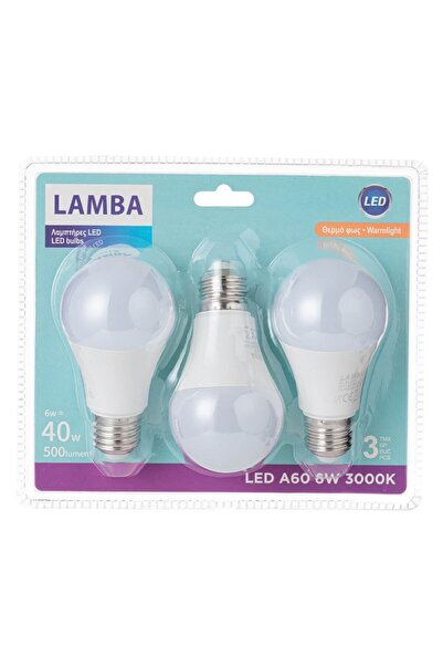 OEM LED Bulbs E27 6W (A60) 3pcs - Warm White Light