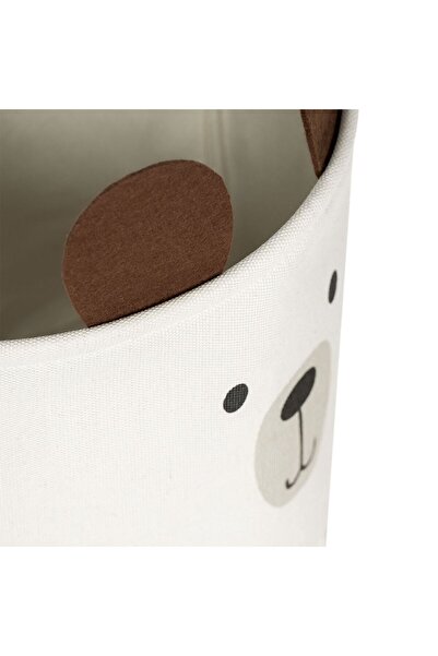 OEM Ecru Textile Storage Basket Teddy Bear Ø25x20cm