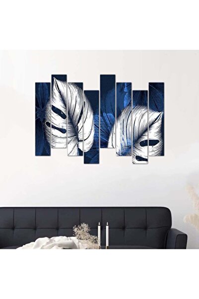 Generic لوحه جداريه مودرن رسمة نباتات زرقاء - ٢٤٥٢١ - مقسمه ثمانية قطع