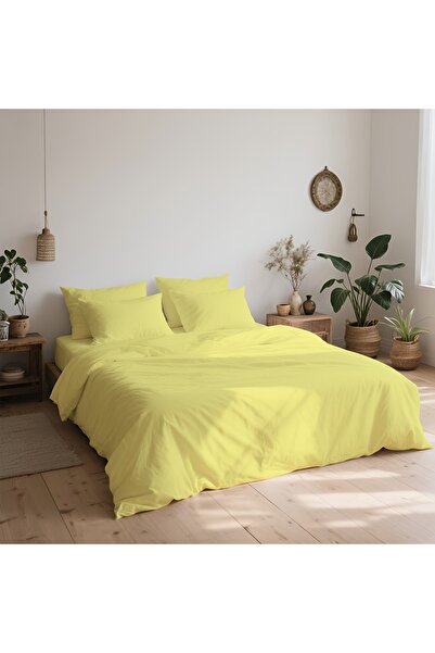kesenegore 4 Piece Elastic Sheet Cotton Ranforce Fabric Double Duvet Cover Set