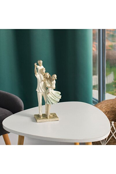 OEM Polyresin Family Figurine with Beige Gold Details 12x8x28cm