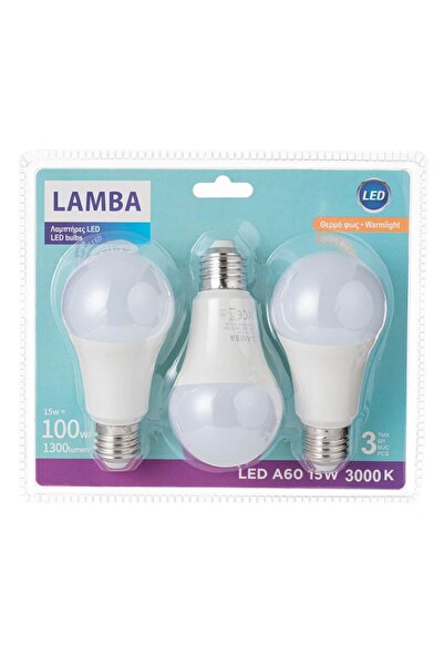 OEM LED Bulbs E27 15W (A60) 3pcs - White Light