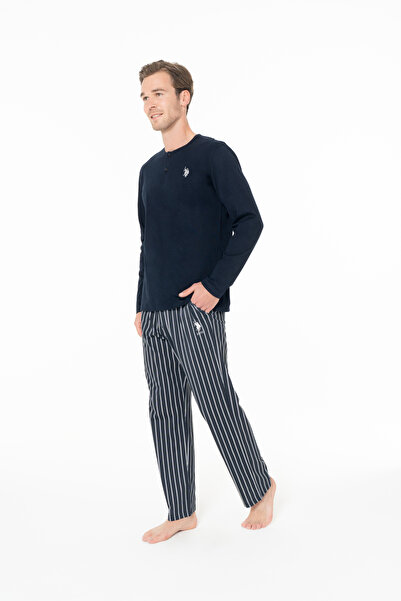 U.S. Polo Assn. New Season Men's Half Placket Collar Pajama Set