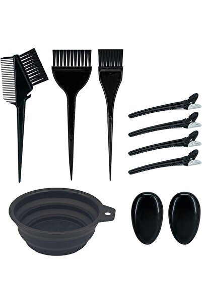 Generic 10 Pcs Hair Dye Color Brush Bowl Set - Brushes Tool Mixing Bowl Kit Tint Comb for Hair Dying Colorin