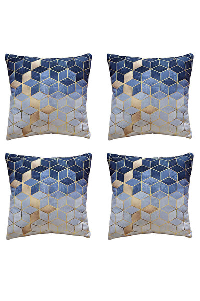 Bumedo مجموعة أغطية وسائد زخرفية مطبوعة رقميًا على الطراز الحديث مكونة من 4 ق...