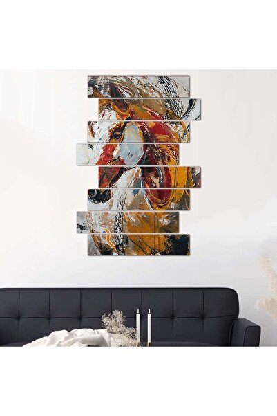 Generic لوحه جداريه مودرن رسمة خيل - ٢٤٥١٠ - مقسمه ثمانية قطع