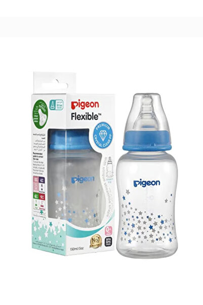 Pigeon بيجون رضاعة بلاستيك 150مل مرنة عنق ضيق