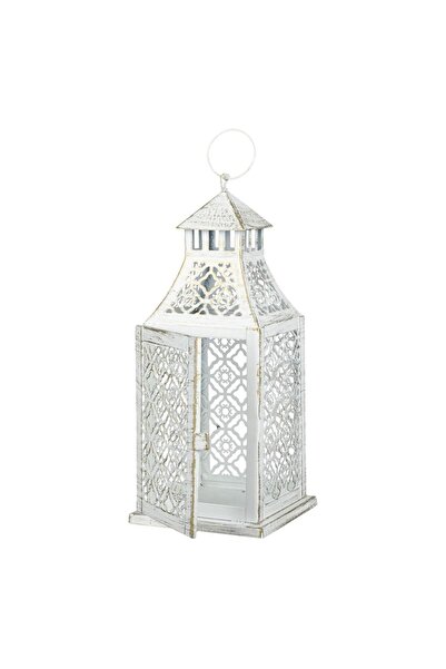 OEM Decorative Hanging Metal Lantern Perforated Pattern 12.5x12.5x31cm