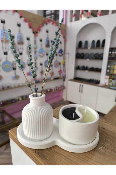 incily mumcu kız Ying yang mum dekoratif set