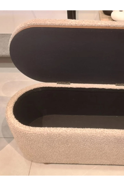 DEC13 Modern oval storage bench 88 cm in different colors