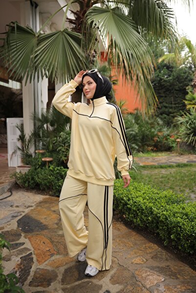 Wovi Σετ αθλητικής φόρμας Hijab Διπλό Σετ με φερμουάρ στο λαιμό