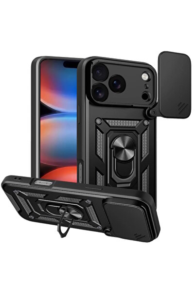 m.tk moveteck Apple iPhone 17 Pro Kılıf Kamera Korumalı Sürgülü Yüzüklü Armor...