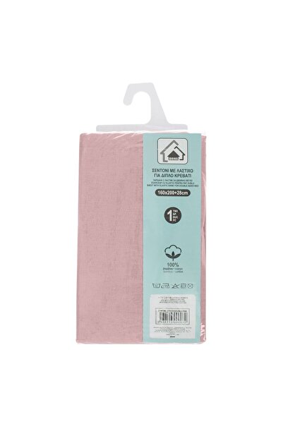 OEM Lilac Pink Cotton Sheet with Elastic for Bed 160x200cm+28cm